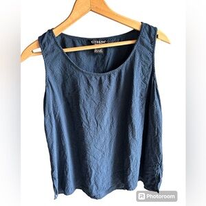 Citron 100% silk tank top, size petite large